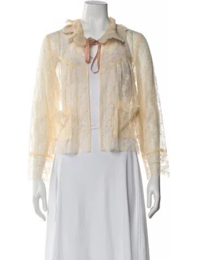 Pre-owned Anna Sui 2024 Lace Jacket In Yellow