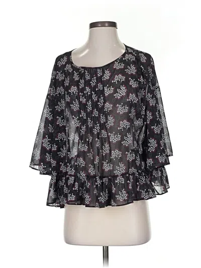 Pre-owned Anna Sui 3/4 Sleeve Blouse In Black