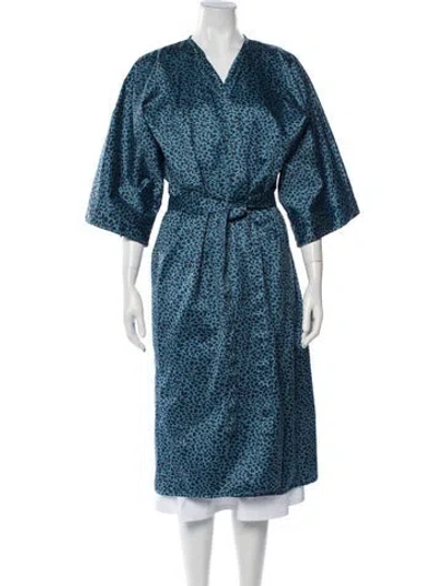 Pre-owned Anna Sui Animal Print Robe In Blue