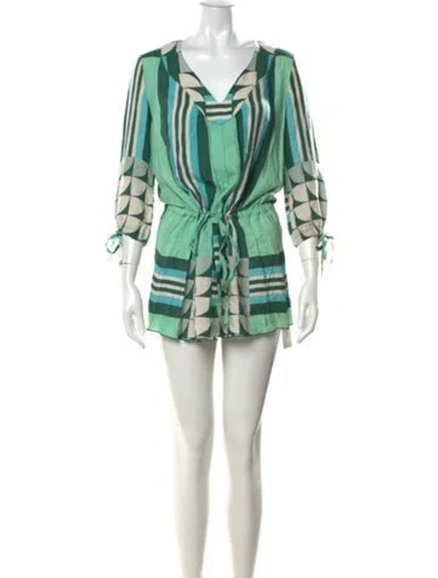 Pre-owned Anna Sui Bamboo Mini Dress In Green