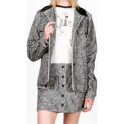 Anna Sui Beardsley Paisley Corduroy Skirt In Black Multi