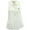 Anna Sui Bee Sleeveless Shirt Top In White Cotton In White