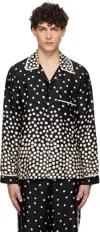 Anna Sui Black Polka Pyjama Shirt In Gradient
