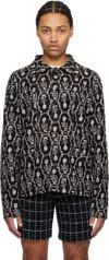 Anna Sui Black Sleeping Beauty Embroidered Faux-suede Jacket In Black
