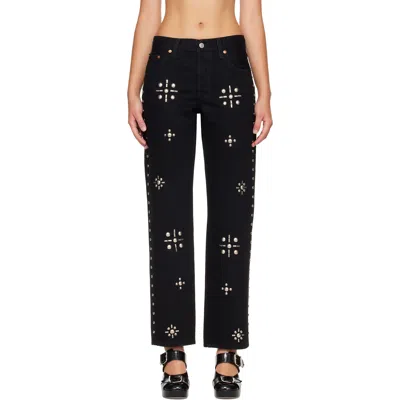 Anna Sui Black Studded Jeans