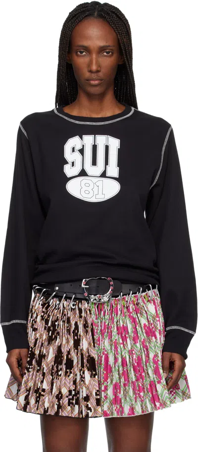 Anna Sui Black 'sui 81' Thermal T-shirt