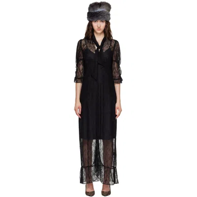 Anna Sui Black Tie Maxi Dress