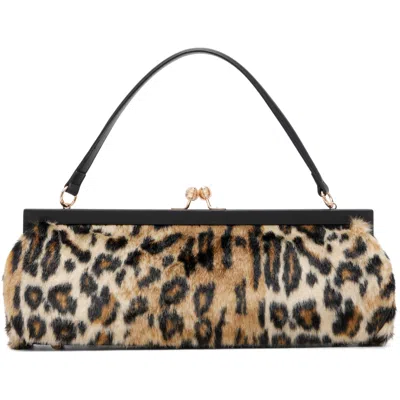 Anna Sui Brown Leopard Faux Fur Bag In Honey Multi