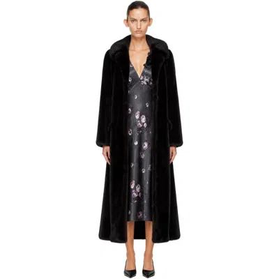 Anna Sui ブラウン Mink フェイクファー コート In Black