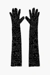 Anna Sui Bugle Bead Sequins Long Gloves In Black Multi