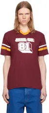 Anna Sui Burgundy '' Logo T-shirt In Maroon/gold/white