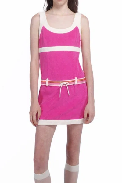 Anna Sui Cabana Terry Belted Dress In Fuchsia Pink