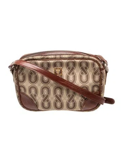 Pre-owned Anna Sui Canvas Crossbody Bag Vintage In Brown