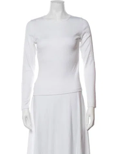 Pre-owned Anna Sui Crew Neck Long Sleeve Top In White