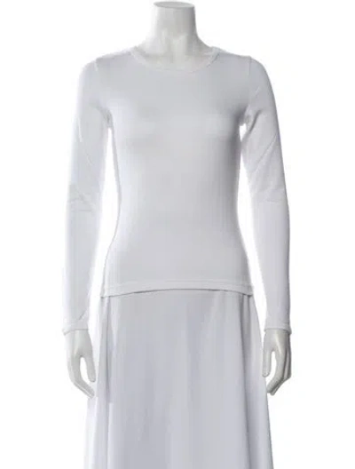 Pre-owned Anna Sui Crew Neck Long Sleeve Top In White