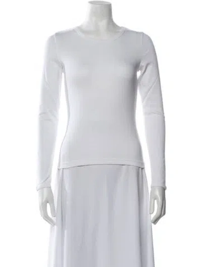 Pre-owned Anna Sui Crew Neck Long Sleeve Top In White
