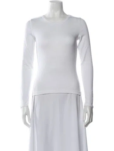Pre-owned Anna Sui Crew Neck Long Sleeve T-shirt In White