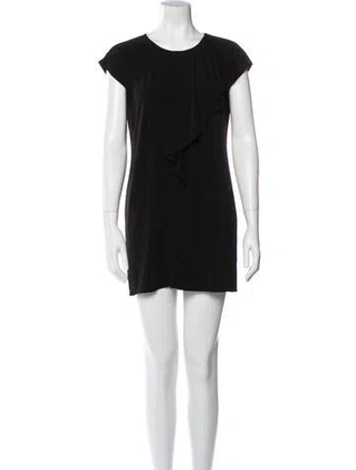 Pre-owned Anna Sui Crew Neck Mini Dress In Black
