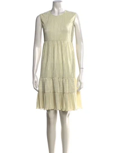 Pre-owned Anna Sui Crew Neck Mini Dress In Multicolor