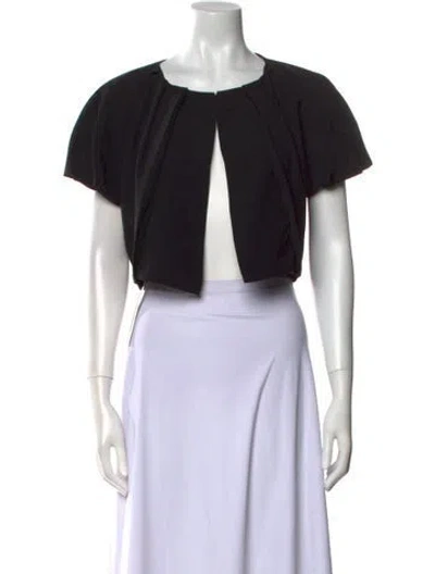 Pre-owned Anna Sui Crew Neck Short Sleeve Crop Top In Black