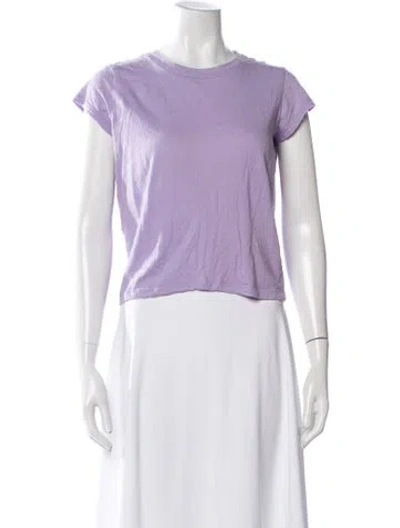Pre-owned Anna Sui Crew Neck Short Sleeve T-shirt In Purple