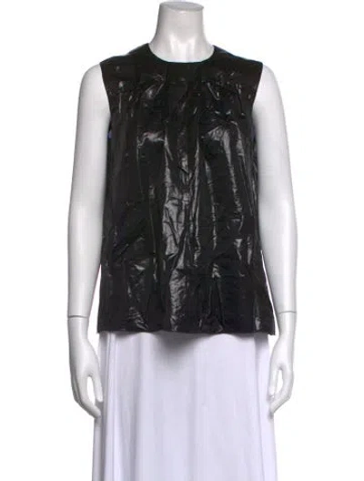 Pre-owned Anna Sui Crew Neck Sleeveless Top In Black