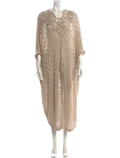Pre-owned Anna Sui Crew Neck Sweater In Neutral