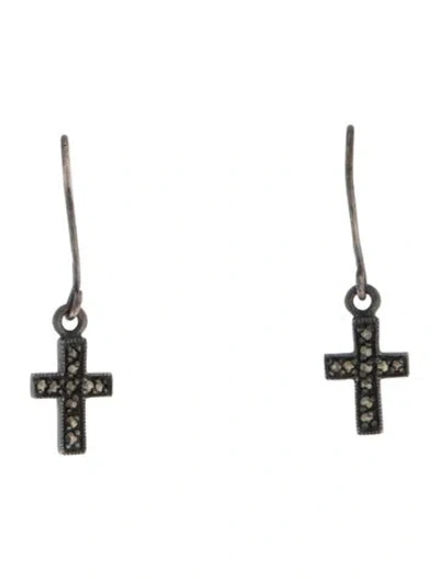 Pre-owned Anna Sui Cross Drop Earrings In Multicolor