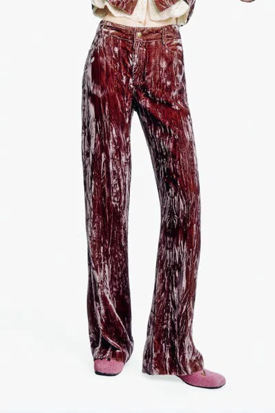 Anna Sui Crushed Velvet Pants In Purple