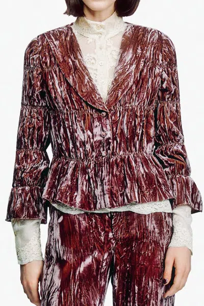 Anna Sui Crushed Velvet Victorian In Brown
