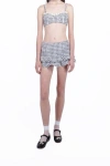 Anna Sui Daisy Embroidery On Gingham Bikini Set