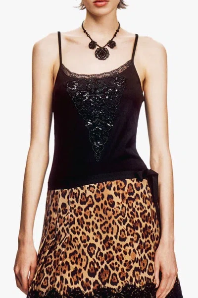 Anna Sui Deco Tees Camisole In Black