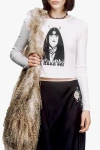 Anna Sui Devil Tees Long Sleeve T-shirt In White