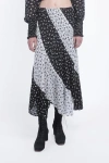 Anna Sui Ditsy Dot Chiffon Contrast Flowy Skirt In Multi