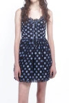 Anna Sui Dot Chiffon Ruffle Mini Dress In Cornflower Multi