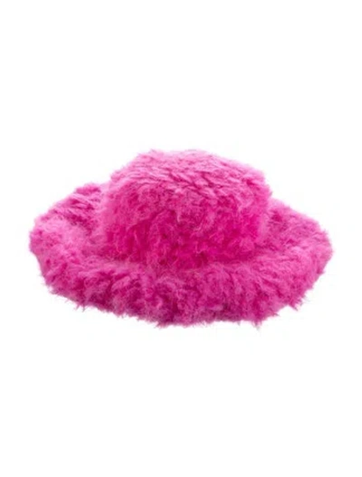 Pre-owned Anna Sui Faux Fur Hat In Pink