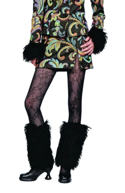 Anna Sui Faux Fur Leg Warmer In Black