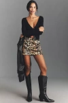 Anna Sui Faux-fur Leopard Mini Skirt In Multi