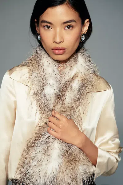 Anna Sui Faux Fur Scarf In Brown