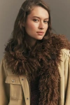 Anna Sui Faux-fur Scarf In Brown