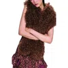 Anna Sui Faux Fur Scarf In Brown