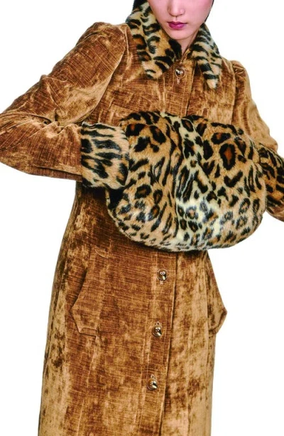 Anna Sui Faux Leopard Muff In Brown