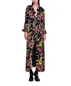 Anna Sui Feather Fern Ruffle Tie Dress In Multi
