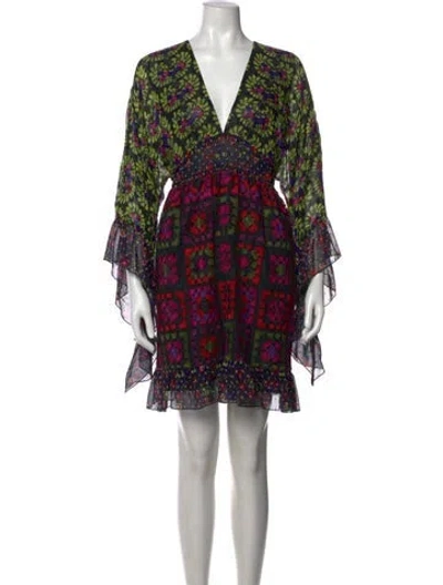Pre-owned Anna Sui Floral Print Mini Dress