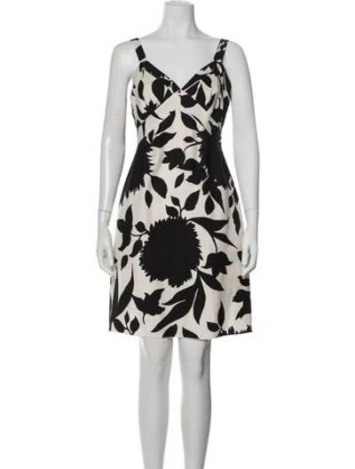 Pre-owned Anna Sui Floral Print Mini Dress In Black