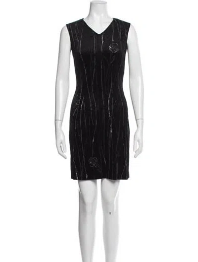 Pre-owned Anna Sui Floral Print Mini Dress In Black
