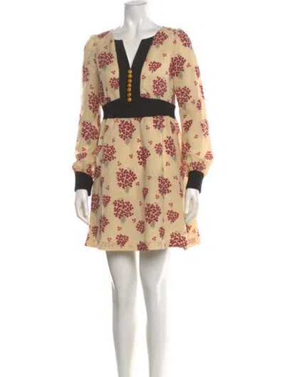 Pre-owned Anna Sui Floral Print Mini Dress In Multi