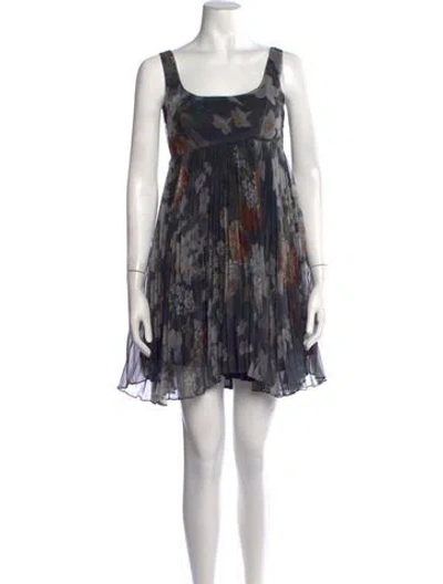 Pre-owned Anna Sui Floral Print Mini Dress In Multicolor