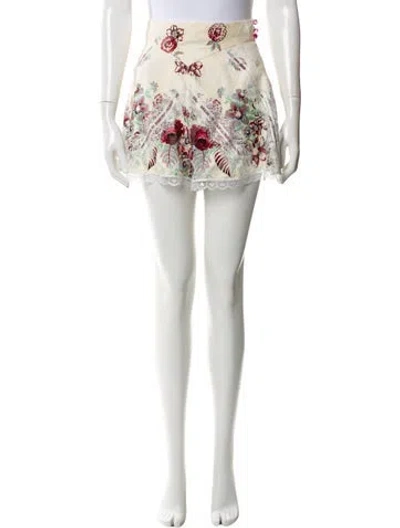 Pre-owned Anna Sui Floral Print Mini Shorts In Black