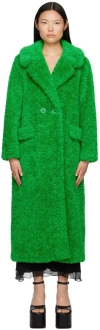 Anna Sui Green Notched Coat In Clover